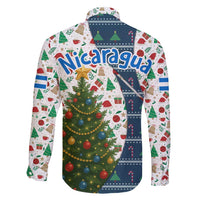 Nicaragua Christmas Family Matching Puletasi and Hawaiian Shirt with Santa Cooking Gallina Rellena Tree Flag and Festive Icons Design - Wonder Print Shop