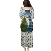 Nicaragua Christmas Family Matching Puletasi and Hawaiian Shirt with Santa Cooking Gallina Rellena Tree Flag and Festive Icons Design - Wonder Print Shop