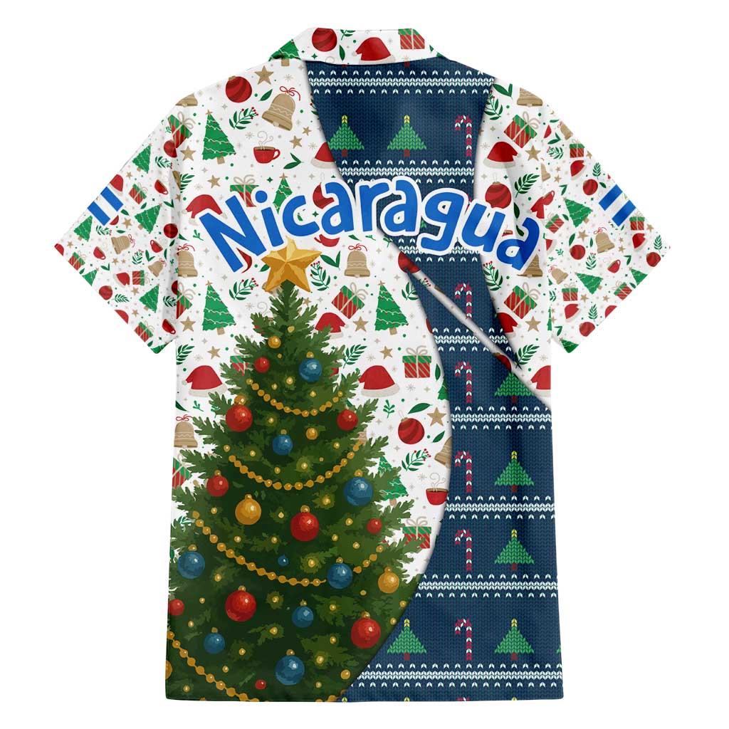 Nicaragua Christmas Family Matching Tank Maxi Dress and Hawaiian Shirt with Santa Cooking Gallina Rellena Tree Flag and Festive Icons Design - Wonder Print Shop