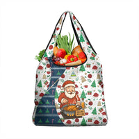 Nicaragua Christmas Grocery Bag with Santa Cooking Gallina Rellena Tree Flag and Festive Icons Design - Wonder Print Shop