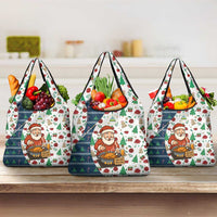 Nicaragua Christmas Grocery Bag with Santa Cooking Gallina Rellena Tree Flag and Festive Icons Design - Wonder Print Shop