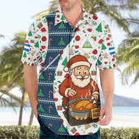Nicaragua Christmas Hawaiian Shirt with Santa Cooking Gallina Rellena Tree Flag and Festive Icons Design - Wonder Print Shop