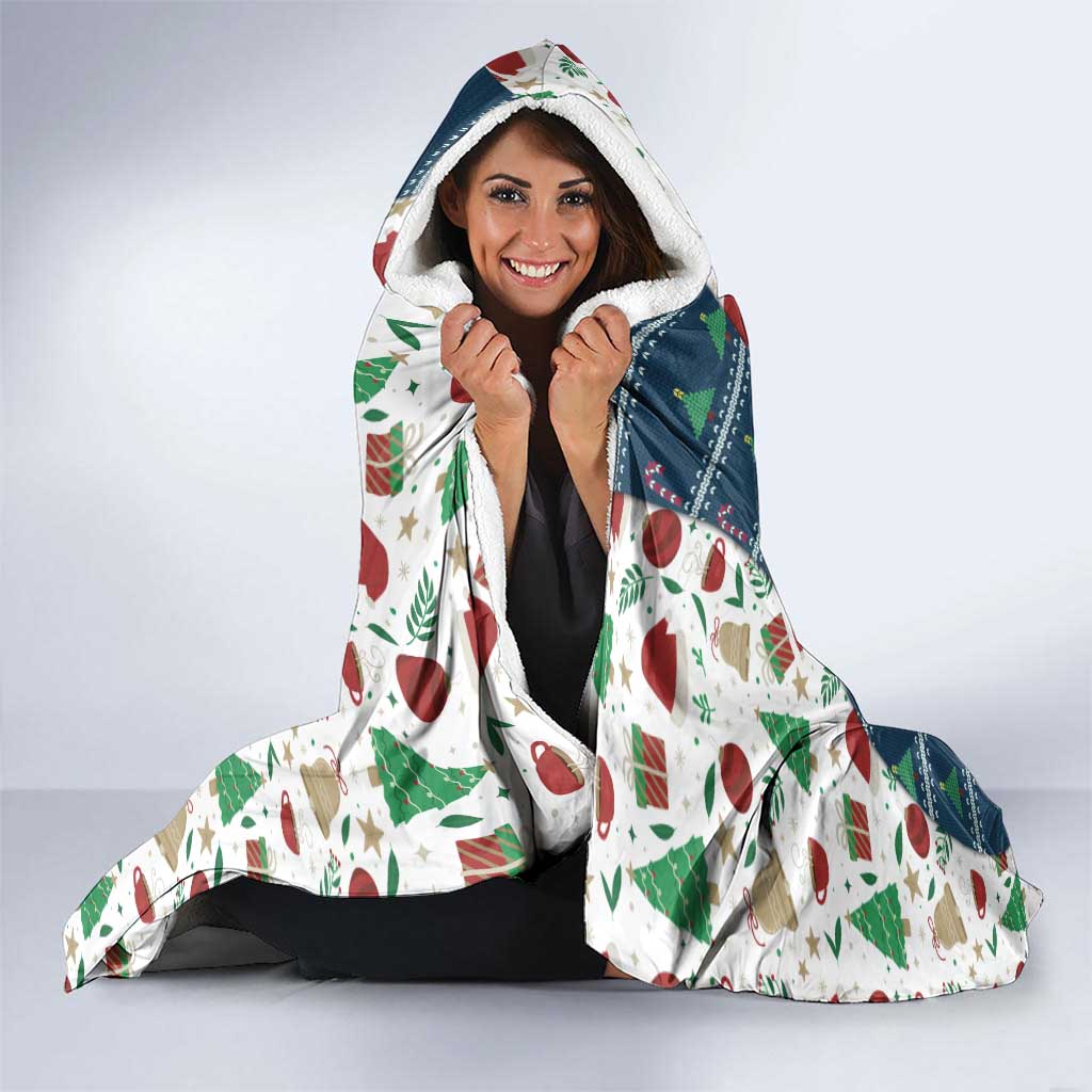 Nicaragua Christmas Hooded Blanket with Santa Cooking Gallina Rellena Tree Flag and Festive Icons Design - Wonder Print Shop