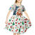 Nicaragua Christmas Kid Short Sleeve Dress with Santa Cooking Gallina Rellena Tree Flag and Festive Icons Design - Wonder Print Shop