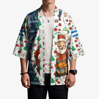Nicaragua Christmas Kimono with Santa Cooking Gallina Rellena Tree Flag and Festive Icons Design - Wonder Print Shop