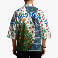 Nicaragua Christmas Kimono with Santa Cooking Gallina Rellena Tree Flag and Festive Icons Design - Wonder Print Shop