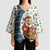 Nicaragua Christmas Kimono Sleeve Blouse with Santa Cooking Gallina Rellena Tree Flag and Festive Icons Design - Wonder Print Shop