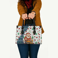 Nicaragua Christmas Leather Bag with Santa Cooking Gallina Rellena Tree Flag and Festive Icons Design - Wonder Print Shop