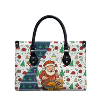 Nicaragua Christmas Leather Bag with Santa Cooking Gallina Rellena Tree Flag and Festive Icons Design - Wonder Print Shop