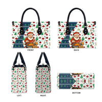Nicaragua Christmas Leather Bag with Santa Cooking Gallina Rellena Tree Flag and Festive Icons Design - Wonder Print Shop