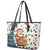 Nicaragua Christmas Leather Tote Bag with Santa Cooking Gallina Rellena Tree Flag and Festive Icons Design - Wonder Print Shop