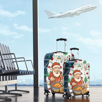 Nicaragua Christmas Luggage Cover with Santa Cooking Gallina Rellena Tree Flag and Festive Icons Design - Wonder Print Shop