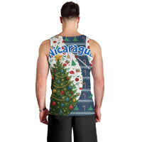 Nicaragua Christmas Men Tank Top with Santa Cooking Gallina Rellena Tree Flag and Festive Icons Design - Wonder Print Shop