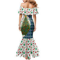 Nicaragua Christmas Mermaid Dress with Santa Cooking Gallina Rellena Tree Flag and Festive Icons Design - Wonder Print Shop