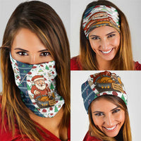 Nicaragua Christmas Neck Gaiter with Santa Cooking Gallina Rellena Tree Flag and Festive Icons Design - Wonder Print Shop