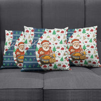 Nicaragua Christmas Pillow Cover with Santa Cooking Gallina Rellena Tree Flag and Festive Icons Design - Wonder Print Shop