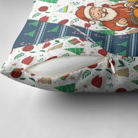 Nicaragua Christmas Pillow Cover with Santa Cooking Gallina Rellena Tree Flag and Festive Icons Design - Wonder Print Shop