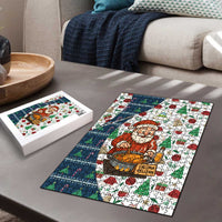 Nicaragua Christmas Puzzle with Santa Cooking Gallina Rellena Tree Flag and Festive Icons Design - Wonder Print Shop