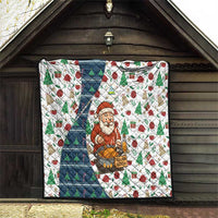 Nicaragua Christmas Quilt with Santa Cooking Gallina Rellena Tree Flag and Festive Icons Design - Wonder Print Shop