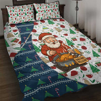 Nicaragua Christmas Quilt Bed Set with Santa Cooking Gallina Rellena Tree Flag and Festive Icons Design - Wonder Print Shop