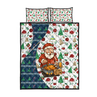 Nicaragua Christmas Quilt Bed Set with Santa Cooking Gallina Rellena Tree Flag and Festive Icons Design - Wonder Print Shop