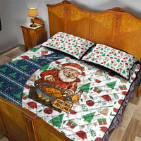 Nicaragua Christmas Quilt Bed Set with Santa Cooking Gallina Rellena Tree Flag and Festive Icons Design - Wonder Print Shop