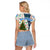 Nicaragua Christmas Raglan Cropped T Shirt with Santa Cooking Gallina Rellena Tree Flag and Festive Icons Design - Wonder Print Shop