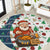 Nicaragua Christmas Round Carpet with Santa Cooking Gallina Rellena Tree Flag and Festive Icons Design - Wonder Print Shop