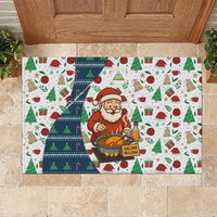 Nicaragua Christmas Rubber Doormat with Santa Cooking Gallina Rellena Tree Flag and Festive Icons Design - Wonder Print Shop