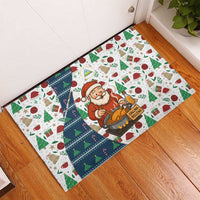 Nicaragua Christmas Rubber Doormat with Santa Cooking Gallina Rellena Tree Flag and Festive Icons Design - Wonder Print Shop