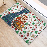 Nicaragua Christmas Rubber Doormat with Santa Cooking Gallina Rellena Tree Flag and Festive Icons Design - Wonder Print Shop