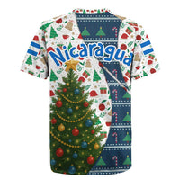 Nicaragua Christmas Rugby Jersey with Santa Cooking Gallina Rellena Tree Flag and Festive Icons Design - Wonder Print Shop