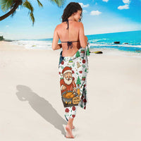 Nicaragua Christmas Sarong with Santa Cooking Gallina Rellena Tree Flag and Festive Icons Design - Wonder Print Shop
