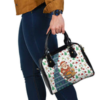 Nicaragua Christmas Shoulder Handbag with Santa Cooking Gallina Rellena Tree Flag and Festive Icons Design - Wonder Print Shop