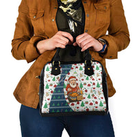 Nicaragua Christmas Shoulder Handbag with Santa Cooking Gallina Rellena Tree Flag and Festive Icons Design - Wonder Print Shop