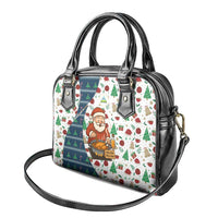 Nicaragua Christmas Shoulder Handbag with Santa Cooking Gallina Rellena Tree Flag and Festive Icons Design - Wonder Print Shop