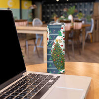 Nicaragua Christmas Skinny Tumbler with Santa Cooking Gallina Rellena Tree Flag and Festive Icons Design - Wonder Print Shop