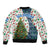 Nicaragua Christmas Sleeve Zip Bomber Jacket with Santa Cooking Gallina Rellena Tree Flag and Festive Icons Design - Wonder Print Shop