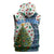 Nicaragua Christmas Sleeveless Zip Hoodie with Santa Cooking Gallina Rellena Tree Flag and Festive Icons Design - Wonder Print Shop