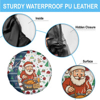 Nicaragua Christmas Spare Tire Cover with Santa Cooking Gallina Rellena Tree Flag and Festive Icons Design - Wonder Print Shop