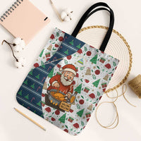 Nicaragua Christmas Tote Bag with Santa Cooking Gallina Rellena Tree Flag and Festive Icons Design - Wonder Print Shop