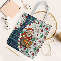 Nicaragua Christmas Tote Bag with Santa Cooking Gallina Rellena Tree Flag and Festive Icons Design - Wonder Print Shop