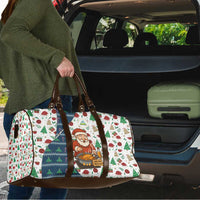 Nicaragua Christmas Travel Bag with Santa Cooking Gallina Rellena Tree Flag and Festive Icons Design - Wonder Print Shop