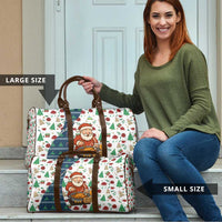 Nicaragua Christmas Travel Bag with Santa Cooking Gallina Rellena Tree Flag and Festive Icons Design - Wonder Print Shop