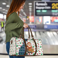 Nicaragua Christmas Travel Bag with Santa Cooking Gallina Rellena Tree Flag and Festive Icons Design - Wonder Print Shop