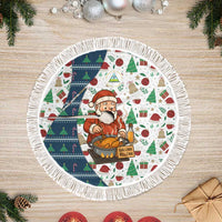 Nicaragua Christmas Tree Skirt with Santa Cooking Gallina Rellena Tree Flag and Festive Icons Design - Wonder Print Shop