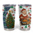 Nicaragua Christmas Tumbler Cup with Santa Cooking Gallina Rellena Tree Flag and Festive Icons Design - Wonder Print Shop