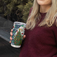 Nicaragua Christmas Tumbler Cup with Santa Cooking Gallina Rellena Tree Flag and Festive Icons Design - Wonder Print Shop