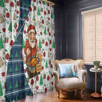 Nicaragua Christmas Window Curtain with Santa Cooking Gallina Rellena Tree Flag and Festive Icons Design - Wonder Print Shop