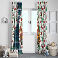 Nicaragua Christmas Window Curtain with Santa Cooking Gallina Rellena Tree Flag and Festive Icons Design - Wonder Print Shop